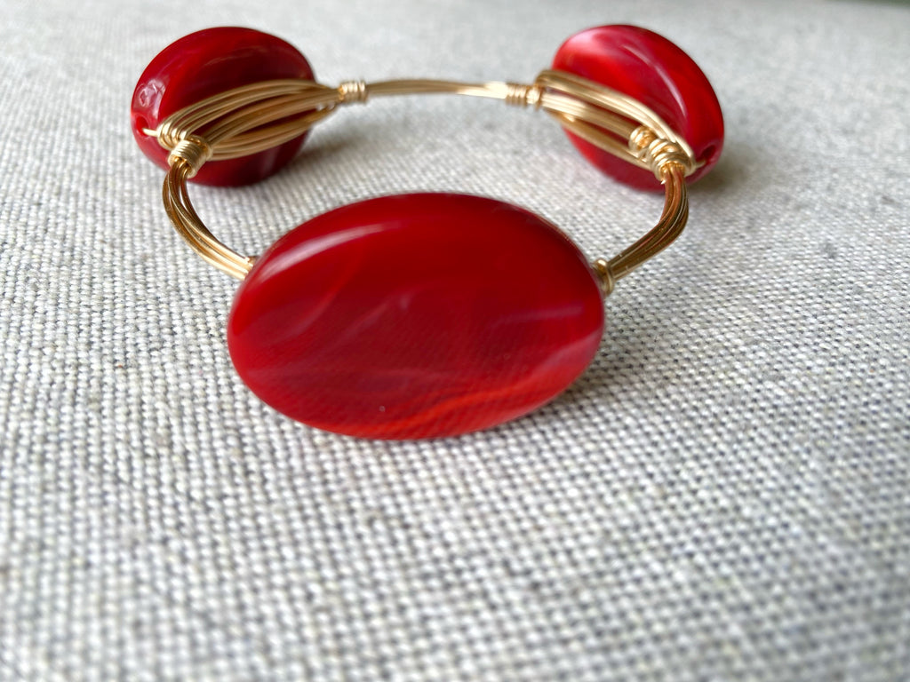 Red Acrylic Wire Bangle