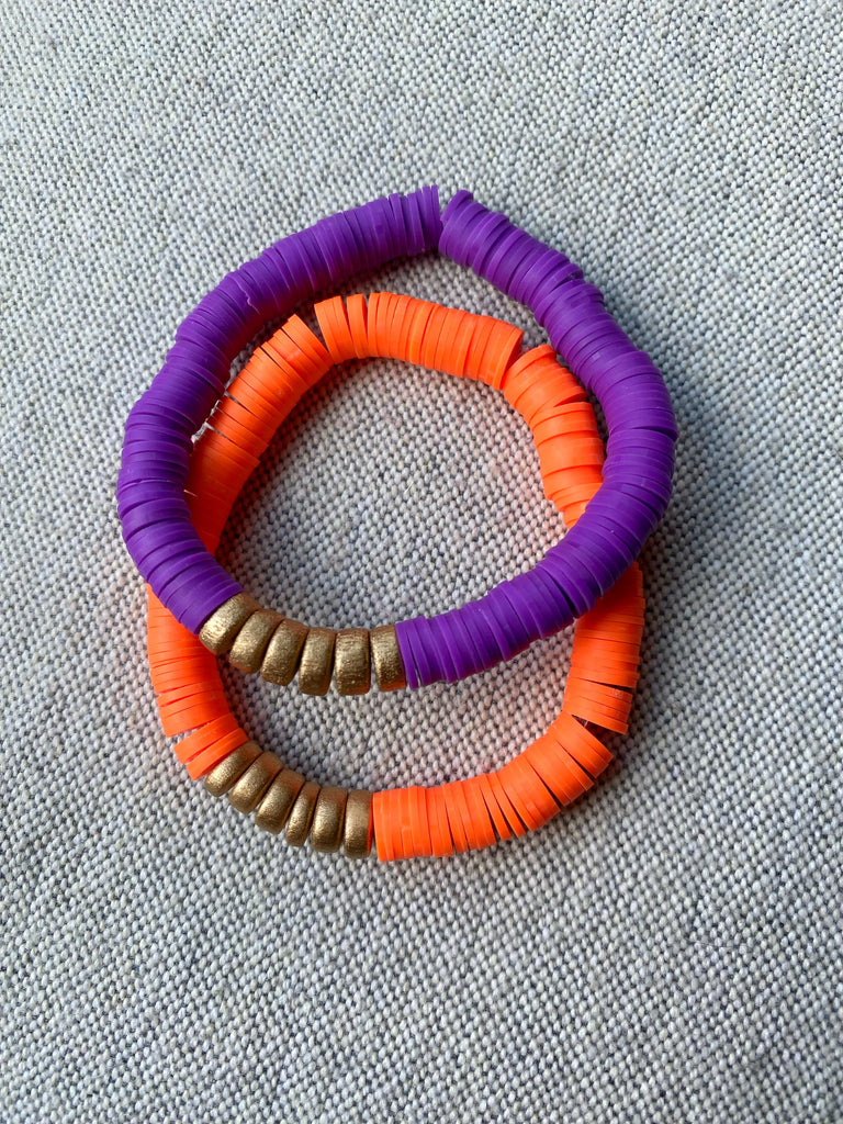 Purple Vinyl Heishi Bracelet