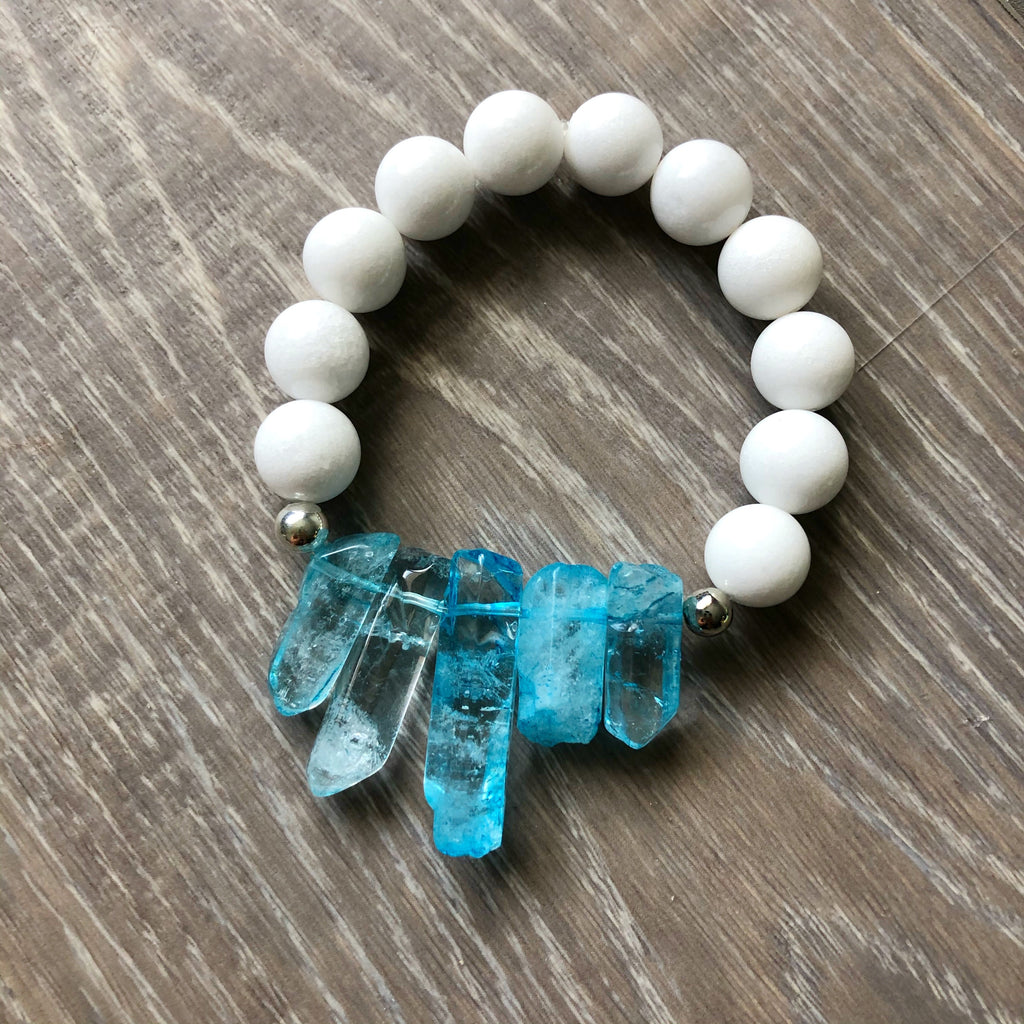 White and Blue Crystal Bracelet