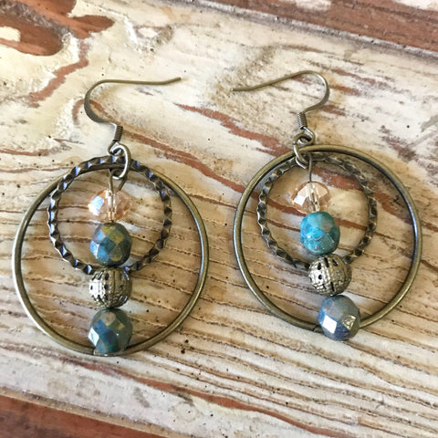 Bronze Circle Earrings