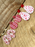Red and White Acrylic Earrings