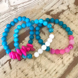 Pink and Turquoise Agate Bracelet