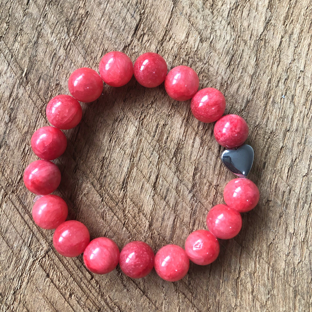 Red Heart Bead Bracelet