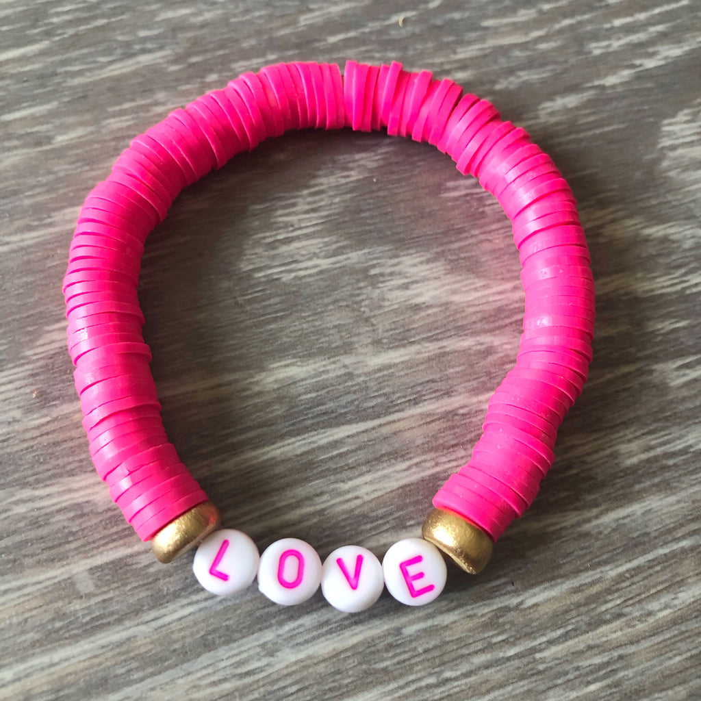 Pink Vinyl ‘Love’ Bracelet
