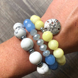 Blue and Yellow Bracelet Stack