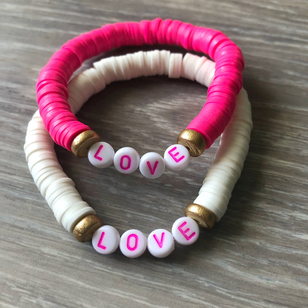 Pink Vinyl ‘Love’ Bracelet