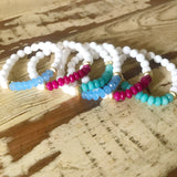 Pink and White Beaded Bracelet