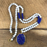 Blue and White Pendant Necklace