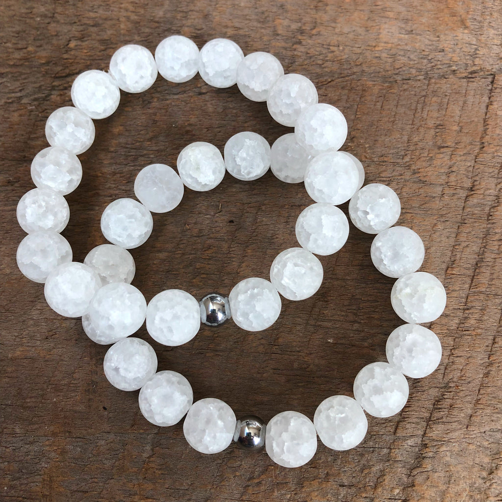 Frosted White Agate Bracelet