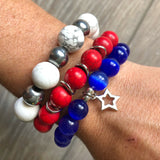 Red, White and Blue Bracelet Stack