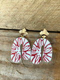 Red and White Acrylic Earrings