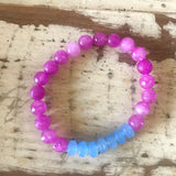 Pink and Blue Beaded Bracelet