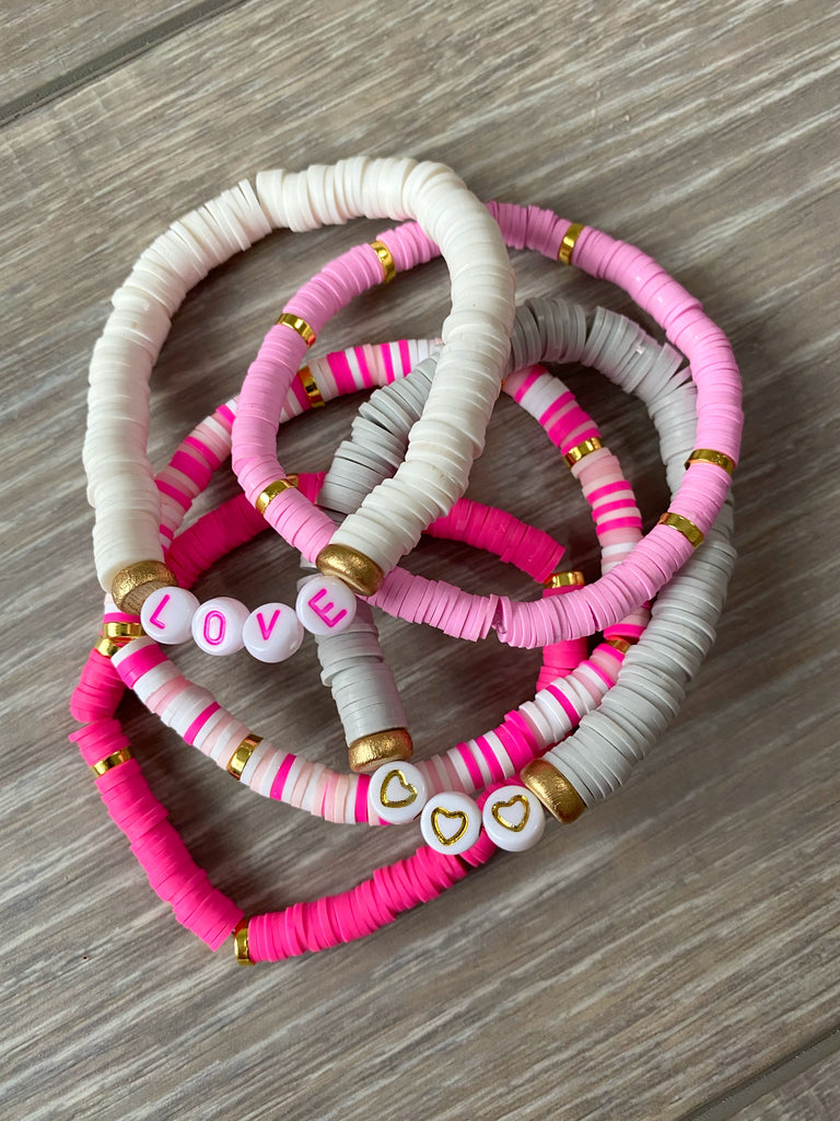 Pink Vinyl Heishi Bracelet
