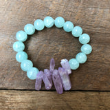 Purple and Mint Crystal Bracelet
