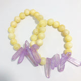 Purple and Yellow Crystal Bracelet