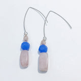 Pink and Blue Beaded Earrings