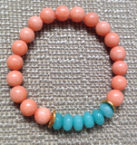 Peach and turquoise bracelet